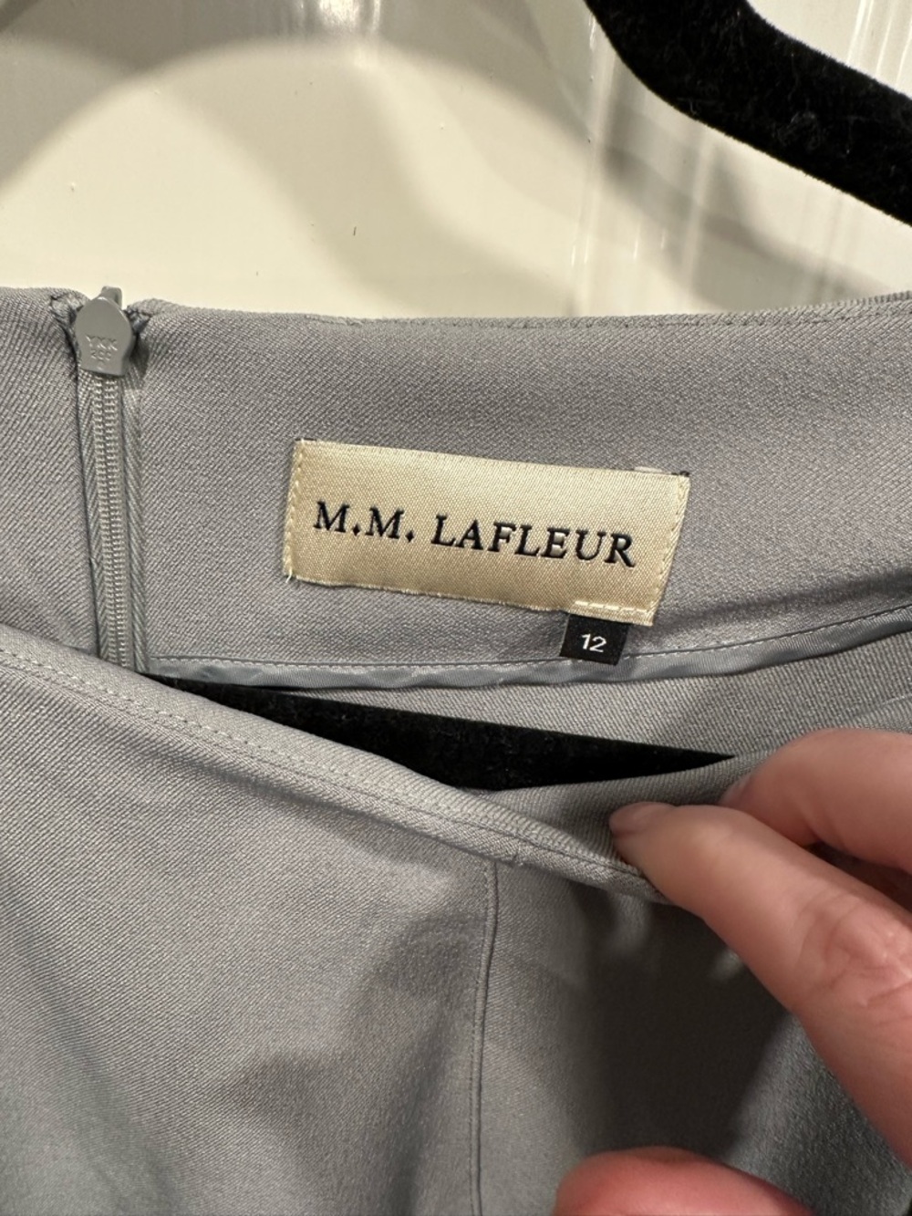 MM Lafleur Light Gray Sheath Dress missing belt